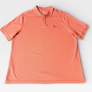 NWOT Tommy Bahama Men's Wave Polo Shirt XL‎ Short Sleeve Regular Fit Knit Coral
